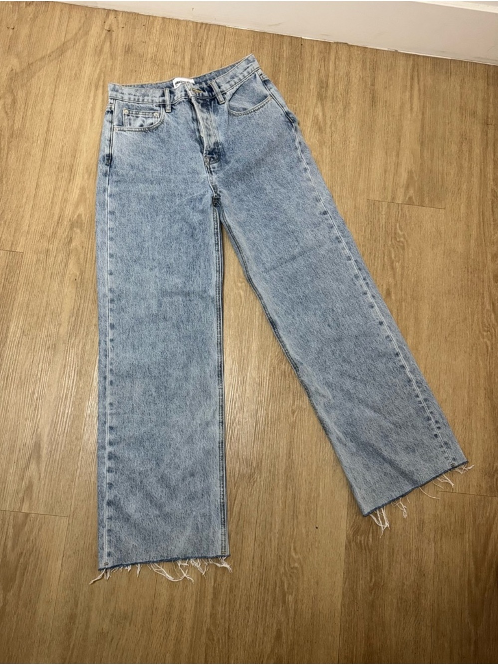 Princess Polly Light Blue High-Rise Wide Leg Jeans